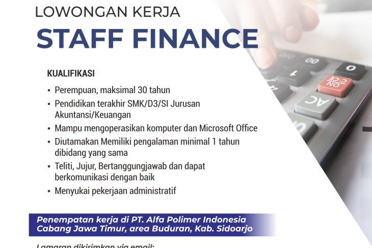 Lowongan Kerja – Staff Finance